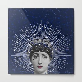 Queen of Stardust Metal Print | Megansteer, Gifts, Victorianwoman, Nightsky, Starprint, Face, Astrology, Zodiac, Stardust, Stars 