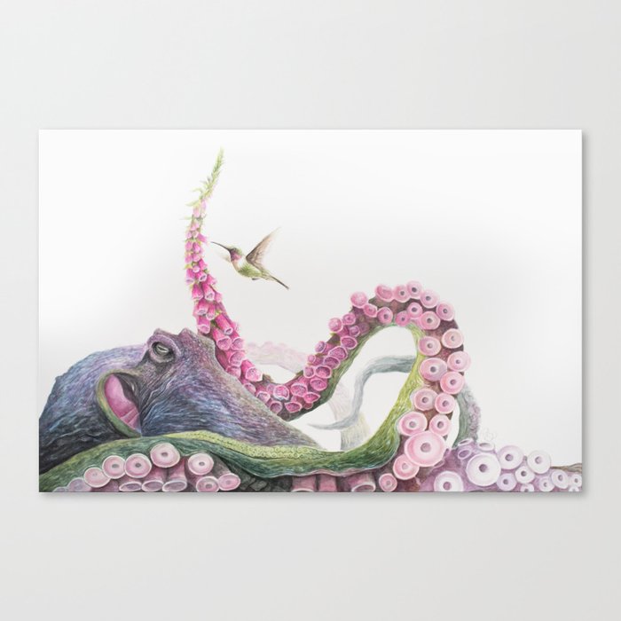 Foxglove Octopus Canvas Print