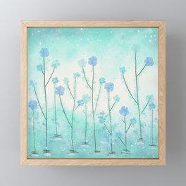 Turquoise Field of Flowers Framed Mini Art Print