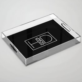 White Logo on Solid Black Acrylic Tray