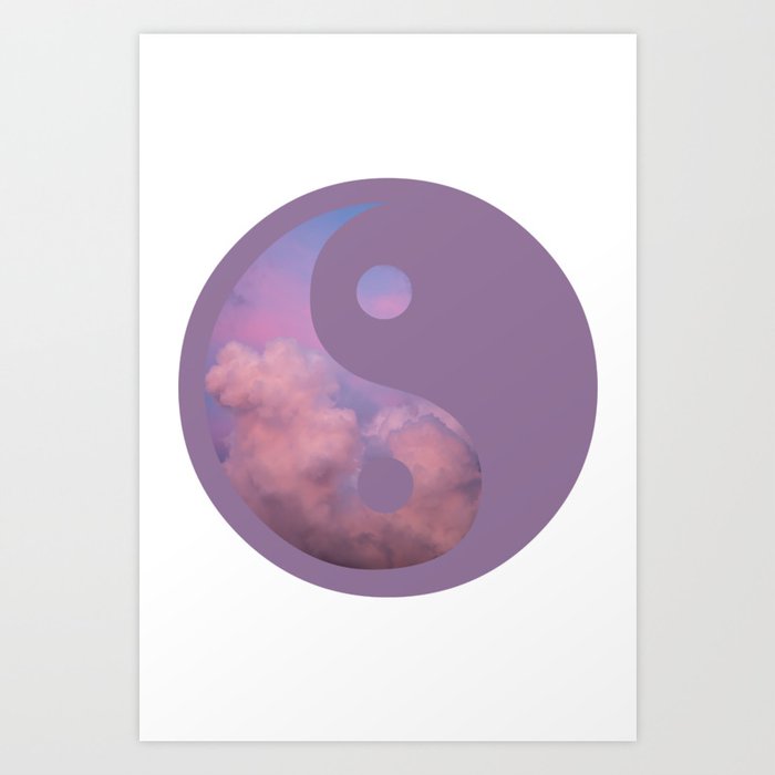 Purple and Pink Yin and Yang Art Print