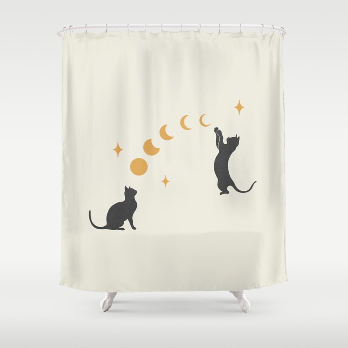 Cat and Moon 1 Shower Curtain