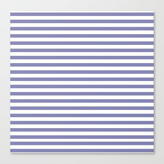 Blue- White- Stripe - Stripes - Marine - Maritime - Navy - Sea - Beach - Summer - Sailor 2 Canvas Print
