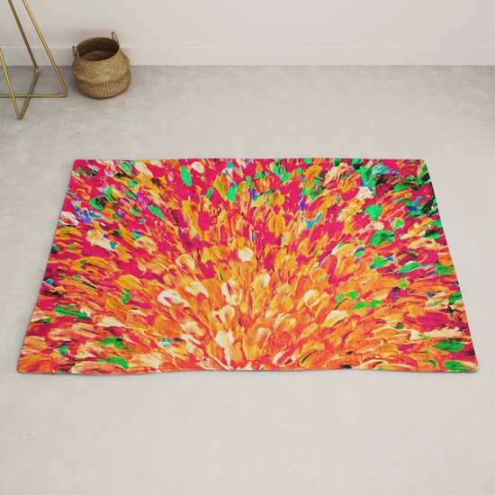 Neon Splash Wow Intense Dash Of Cheerful Color Bold Water Waves Nature Lovers Modern Abstract Rug By Ebiemporium Society6