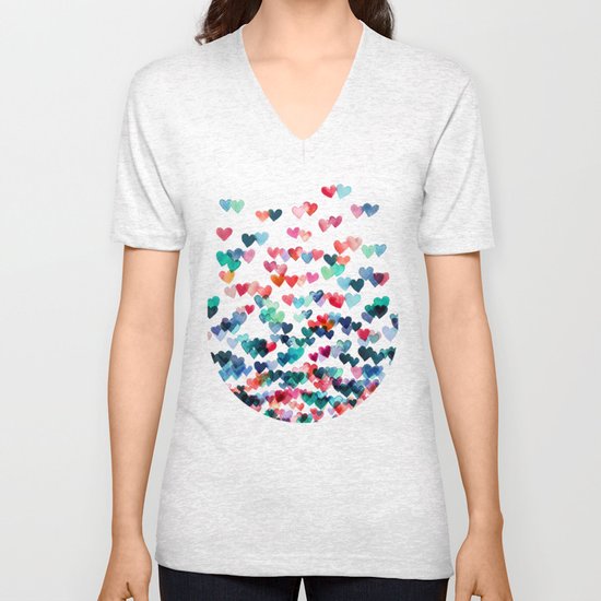 Heart Connections - watercolor painting Unisex V-Neck