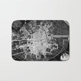 Dublin Map 1797 Vintage Reverse Black and White Bath Mat | Drawing, Trendy, Black and White, Map, Classy, Men, Drafting, Retro, Other, Blackandwhite 
