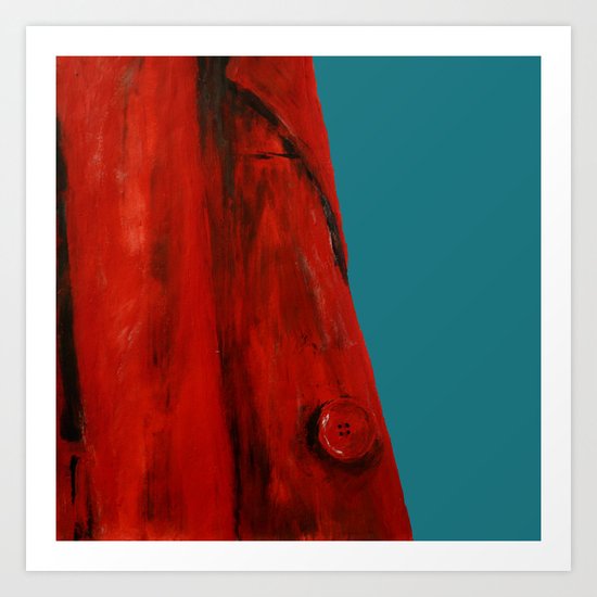 Red Coat Blue Edit Art Print