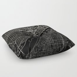 Saint Paul, USA - City Map - Monochrome Floor Pillow