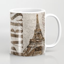 Vintage Paris eiffel tower illustration Mug