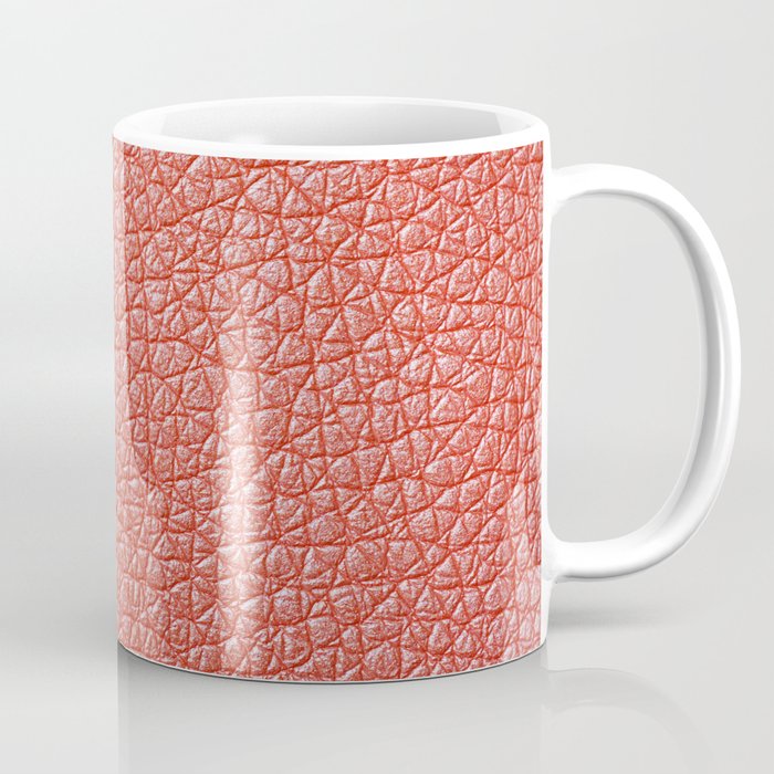 Sample of orange leather upholstery texture Coffee Mug