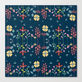 Flowers in the midnight sky Canvas Print
