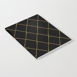 Black and Gold  Diamond Pattern or Print Notebook