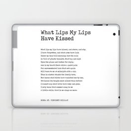 What Lips My Lips Have Kissed - Edna St. Vincent Millay Poem - Literature - Typewriter Print Laptop Skin