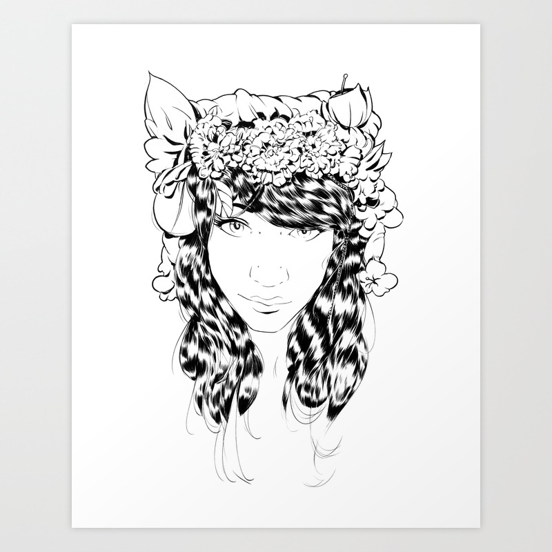 Hippy Girl Art Print By Boardinker Society6
