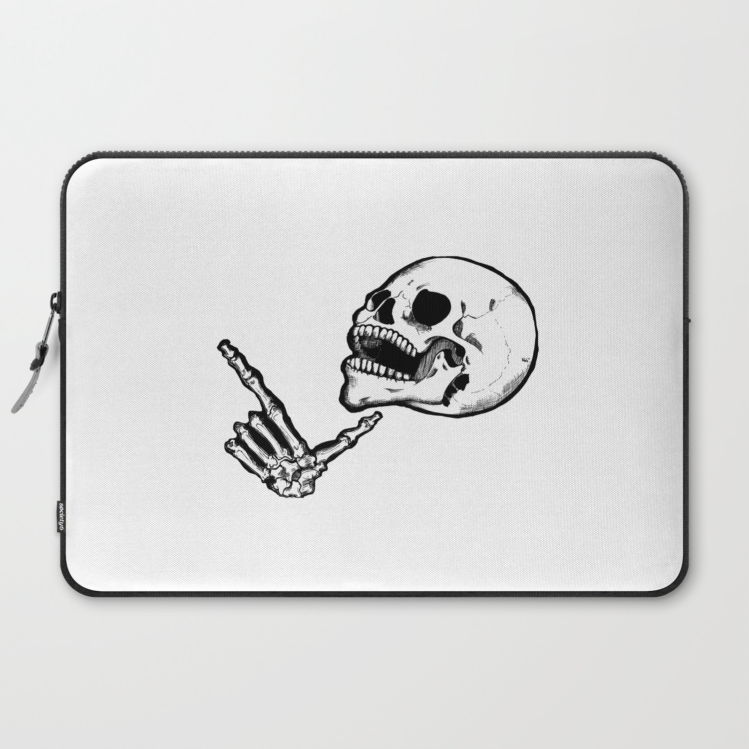 Finger Gun Skelly Laptop Sleeve By Kryguts Society6 Report its like the grim reaper in assassination. society6