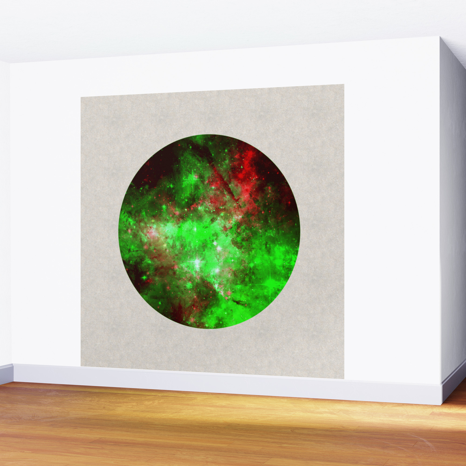 Neon World Abstract Space Painting In Neon Red And Green Wall Mural