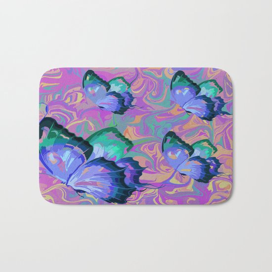 butterflies Bath Mat