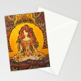 Meditation woman Stationery Cards