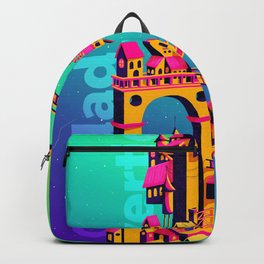 Ciudad Vertical Backpack | Digital, Verticalcity, City, Fantasy, Neon, Ciudad, Color, Drawing, Digitalart, Neoncolors 