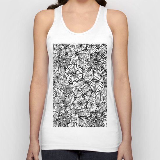 Candy flowers in black Unisex Tank Top