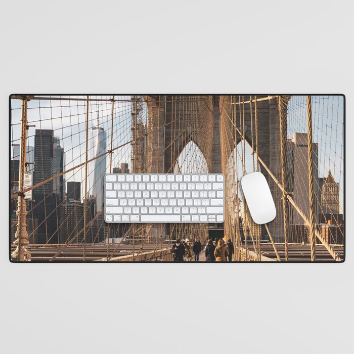 Brooklyn Bridge | Travel Photography in New York City | Winter in NYC Desk Mat