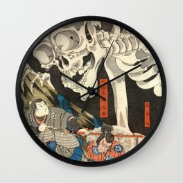 Utagawa Kuniyoshi - Takiyasha the Witch and the Skeleton Spectre Wall Clock