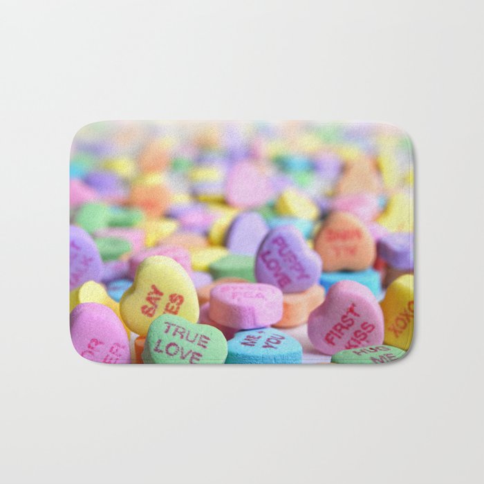 Valentine's Day Candy Hearts Bath Mat