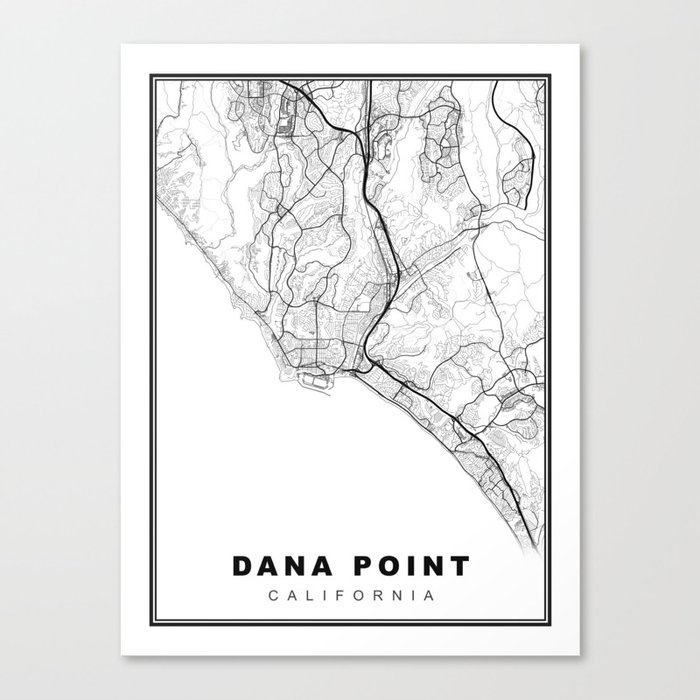 Dana Point Map Canvas Print