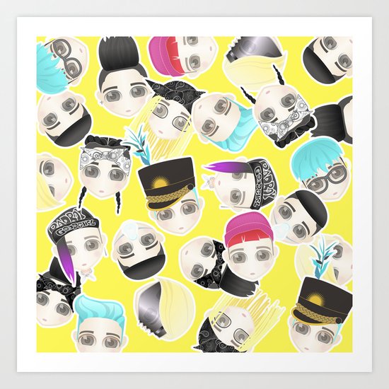 BIGBANG Collage (Yellow) Art Print