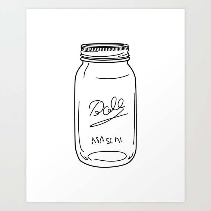 black and white mason jar clip art