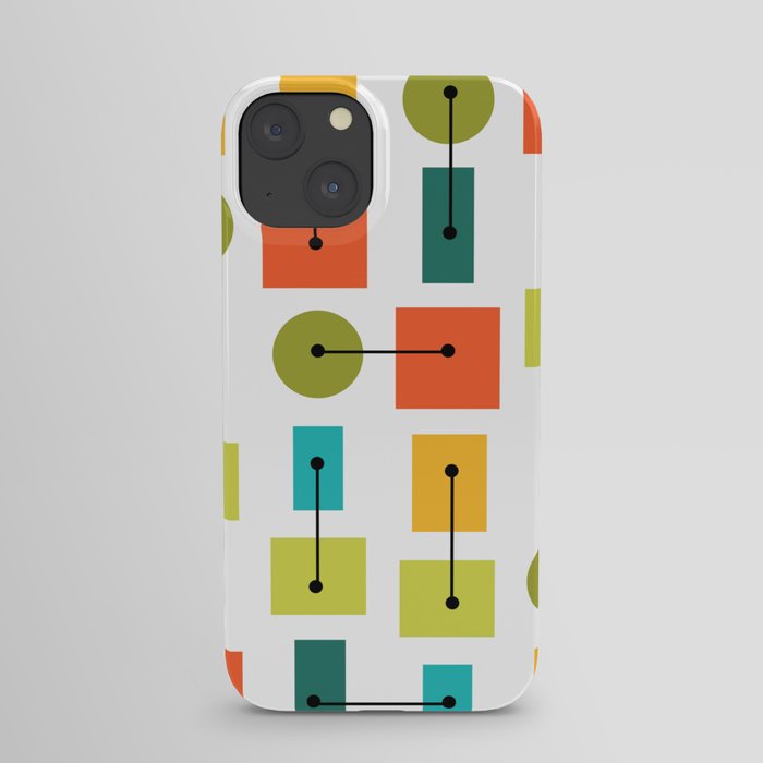 Atomic Age Simple Shapes Multicolored iPhone Case