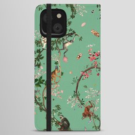 Monkey World Green iPhone Wallet Case