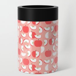 Red apples on a pink background Can Cooler