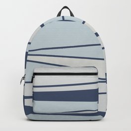 Vintage blue stripe pattern for home Backpack | Digital, Untramarine, Linepattern, Vintage, Acrylic, Blue, Sea, Curated, Scandinavian, Layer 