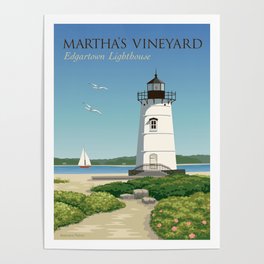 Martha's Vineyard Edgartown Lighthouse Poster