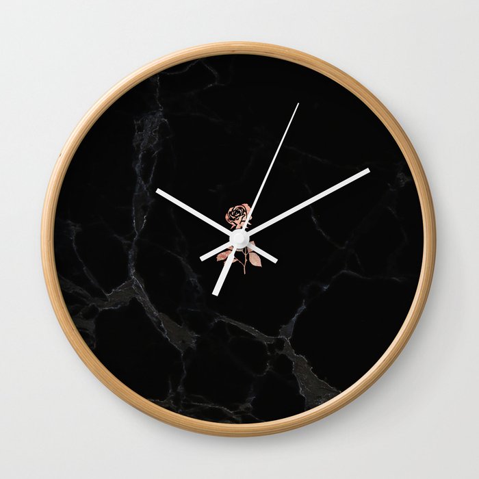Forever Petal (Black Rose) Wall Clock
