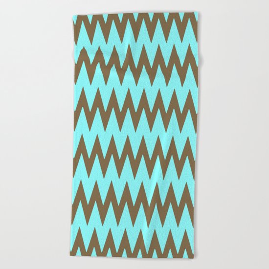 Mocha Mint Frappuccino Chevron Beach Towel