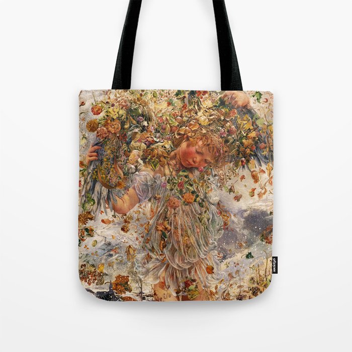 The Four Seasons, Winter by Leon Frederic Tote Bag