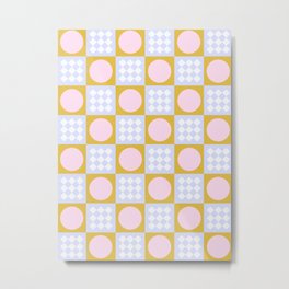 Wes - Checkers II Metal Print | Kid Friendly, Colorful, Checkerboard, Maximalist, Graphicdesign, Bold, Fall Winter, Circles, Squares, Joyful 