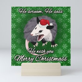 Christmas Opossum Mini Art Print