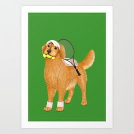 Ready for Tennis Practice (Green) Art Print