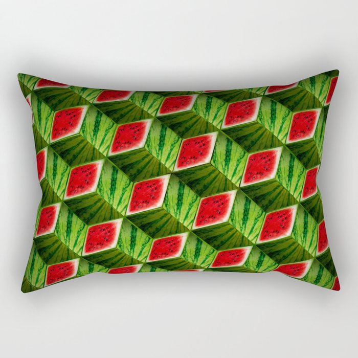 Watermelon Cubes (Fruit Madness) Rectangular Pillow