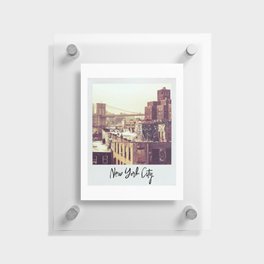 New York City and the Brooklyn Bridge | Vintage Style Photography Floating Acrylic Print