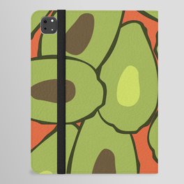 Avo - Minimalistic Avocado Design Pattern on Red iPad Folio Case