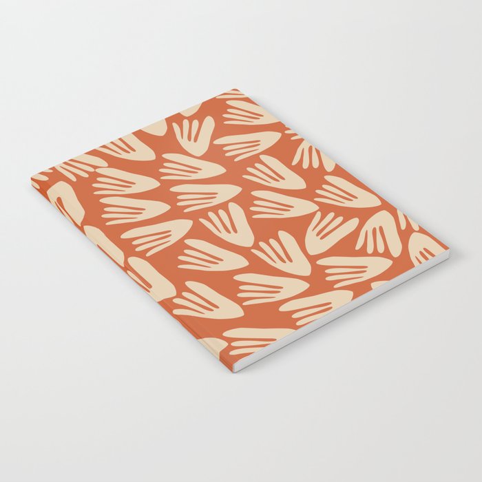 Papier Découpé Abstract Cutout Pattern in Mid Mod Burnt Orange and Beige Notebook