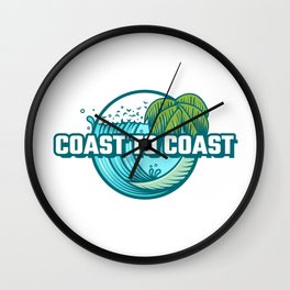 Coast to Coast Wall Clock | Wave, Coasttocoast, Wavy, Surfing, Coast, Waves, Beach, Coasting, Surf, Summer 
