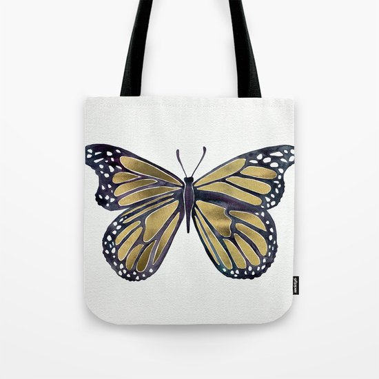 Gold Butterfly Tote Bag