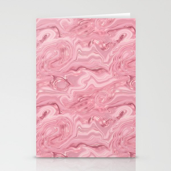 Glam Pink Agate Swirl Texture Stationery Cards
