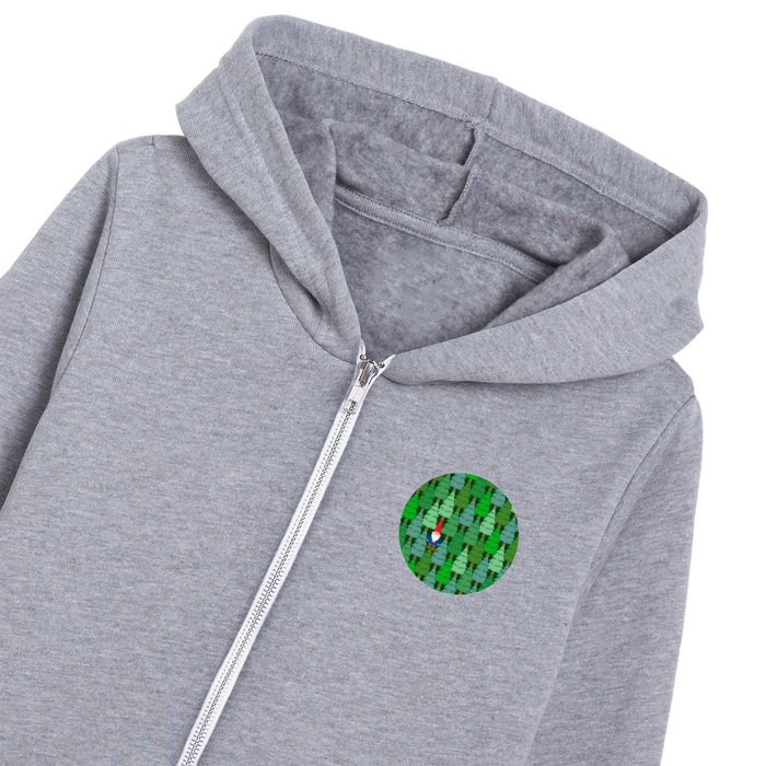 Gnome in the forest Kids Zip Hoodie