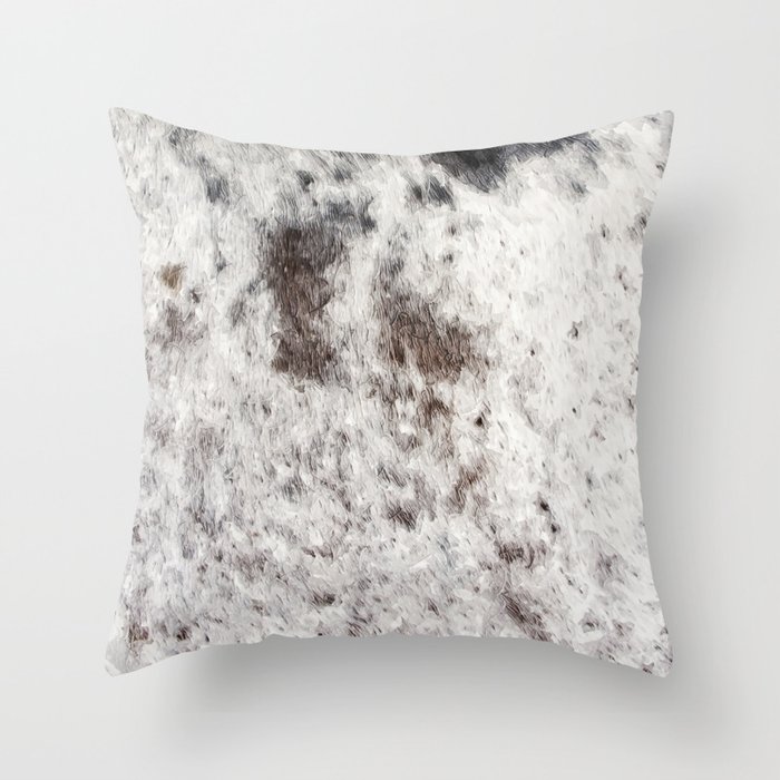 Rustic Cowhide Faux Fur (Digitally Made, ix 2021) Throw Pillow